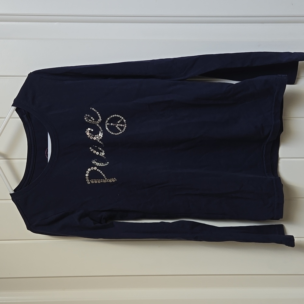 Faded Glory Dark blue long sleeves Peace shirt kids size 6x